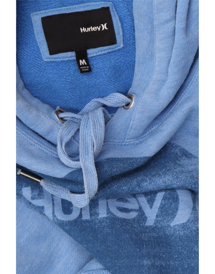 HURLEY Womens Graphic Hoodie Jumper UK 14 Medium Blue