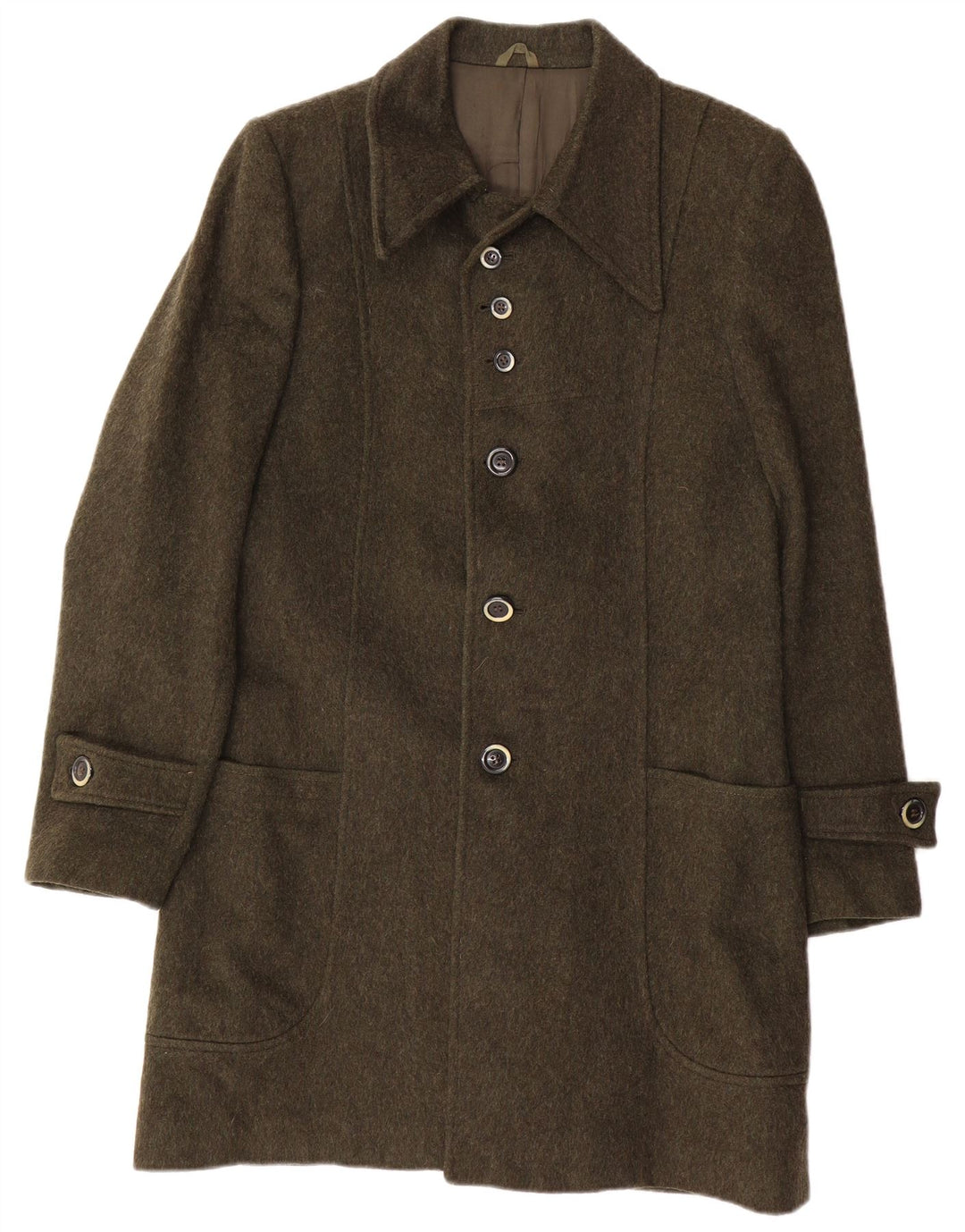 Tiglio Mens Overcoat IT 48 Medium Khaki