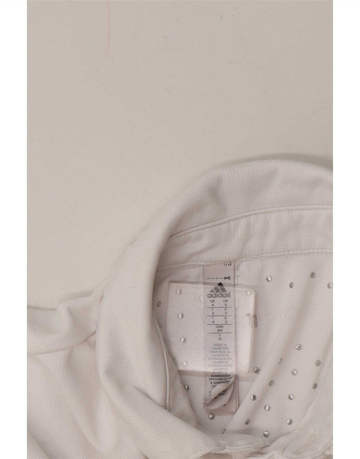 Adidas Mens Polo Shirt Small White Polyester