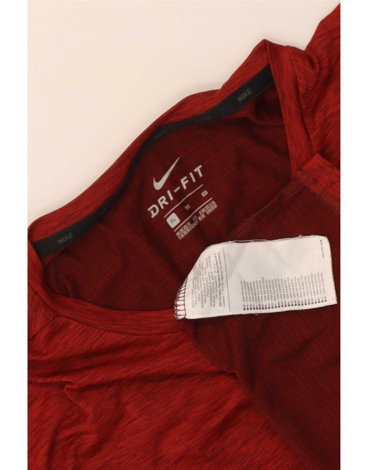 T-shirt Nike Dri Fit da uomo XL in poliestere chiazzato rosso