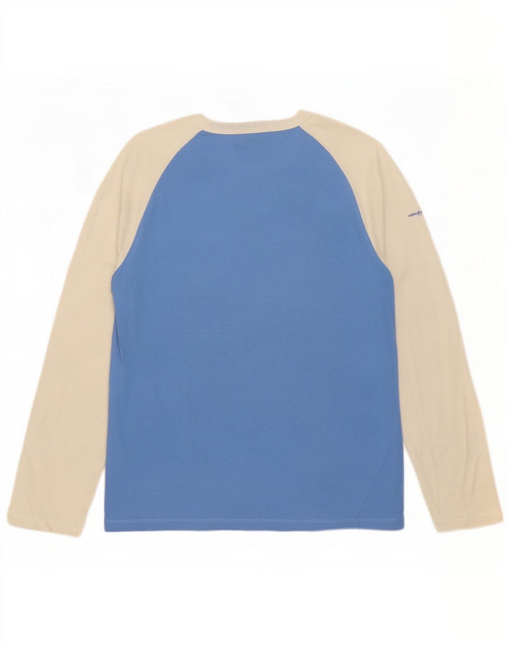 Champion Herre Grafisk Top Langærmet Stor Blå Colourblock Bomuld