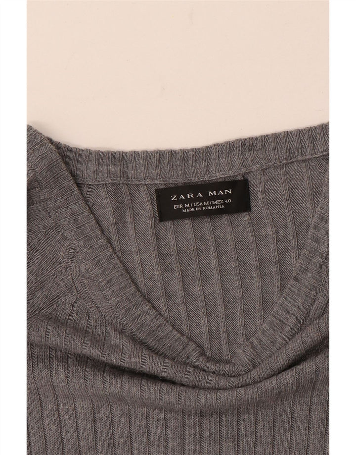 Zara Herren Top Langarm Mittelgrau