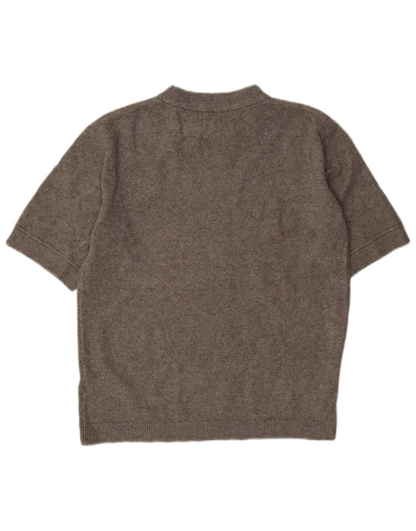 Marks & Spencer Damen-Pullover, kurzärmelig, Rundhalsausschnitt, Gr. 6, XS, Grau