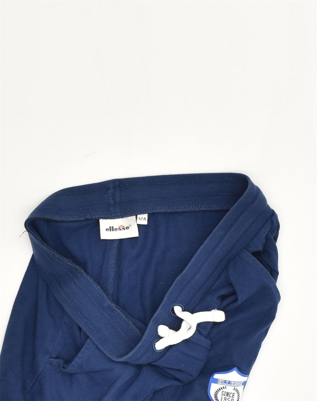 ELLESSE Boys Tracksuit Trousers Joggers 11-12 Years Navy Blue Cotton | Vintage Ellesse | Thrift | Second-Hand Ellesse | Used Clothing | Messina Hembry 