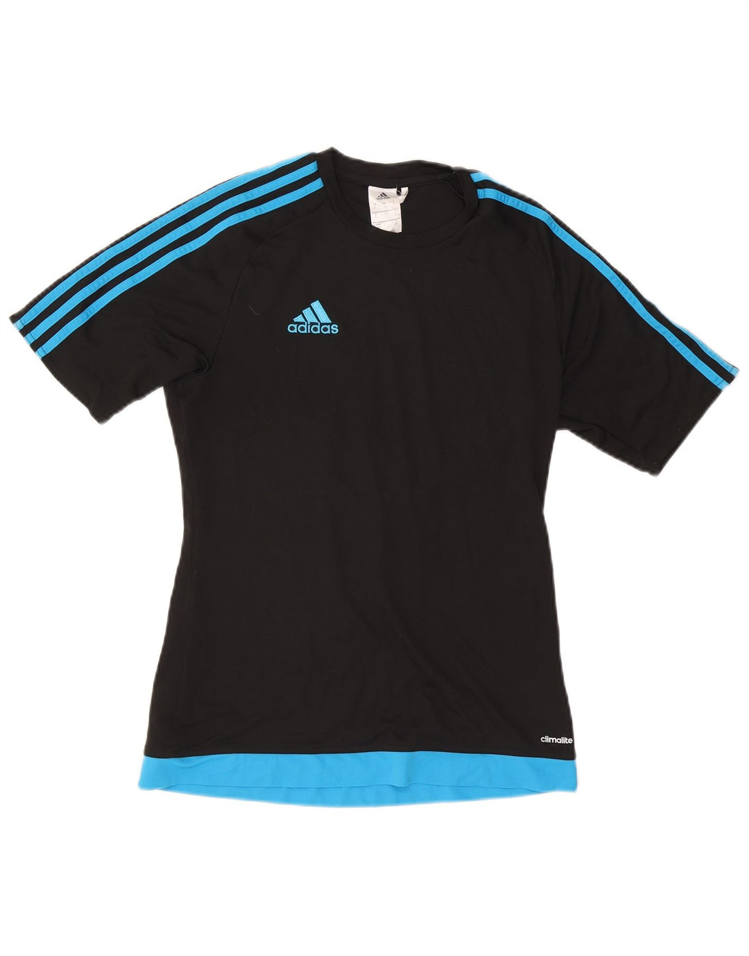 Adidas Mens Climalite T-Shirt Top Small Black Colourblock Polyester