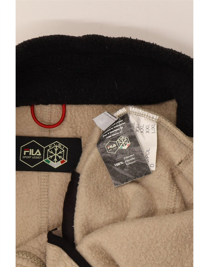 FILA Fleecejakke til mænd UK 44 2XL Beige Colourblock Polyester