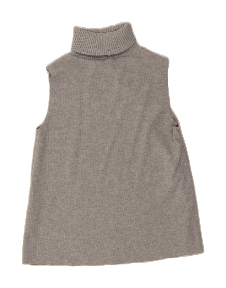 ZARA Womens Roll Neck Vest Tank Top UK 12 Medium Grey Polyester Vintage Zara and Second-Hand Zara from Messina Hembry 