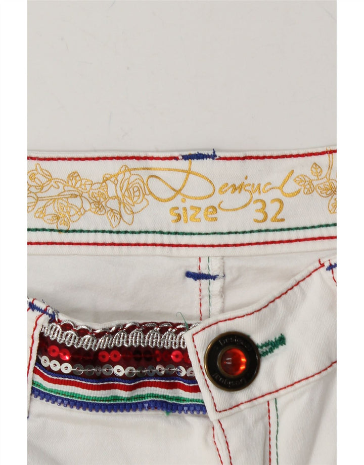 DESIGUAL Womens Straight Jeans W32 L27  White