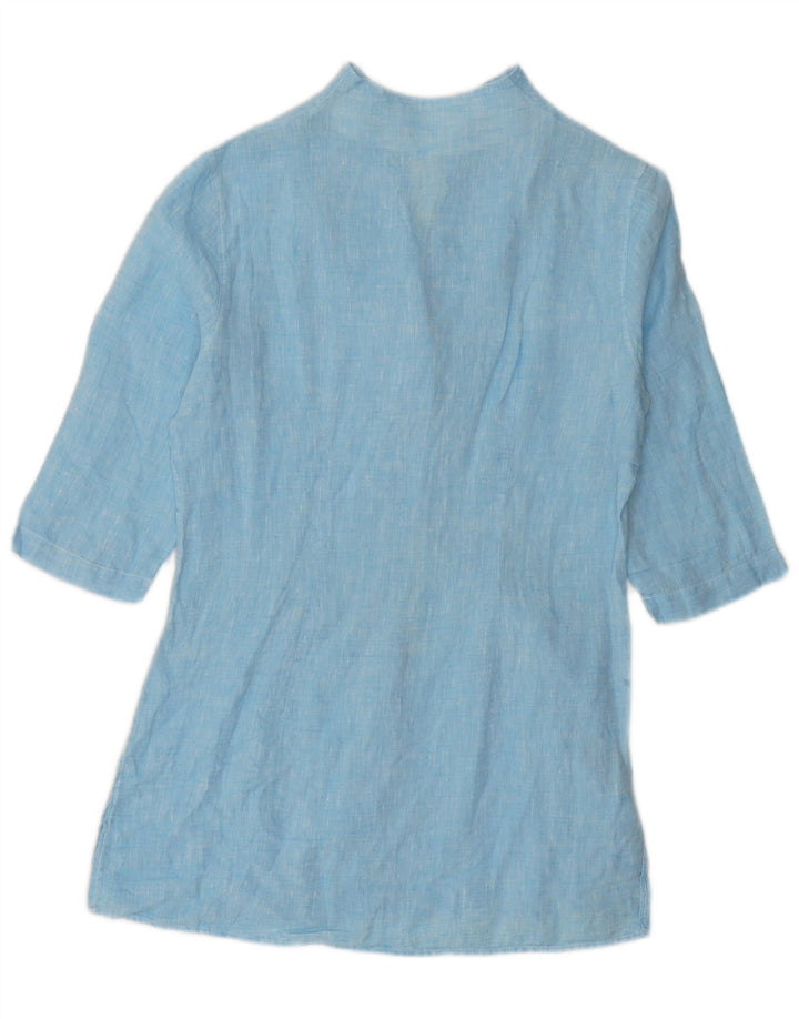 Naracamicee Womens 3/4 Sleeve Shirt UK 12 Medium Blue