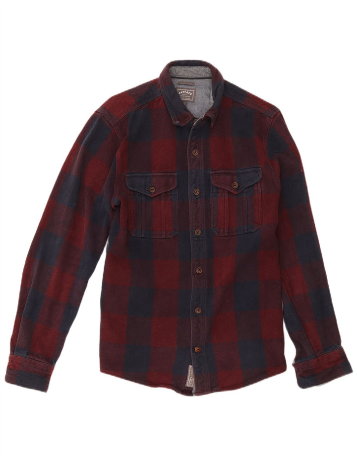 Fat Face Mens Classic Fit Flannel Shirt Small Red Check Cotton