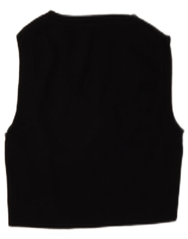 Zara Mujer Crop Vest Top UK 42 Medium Viscosa Negra