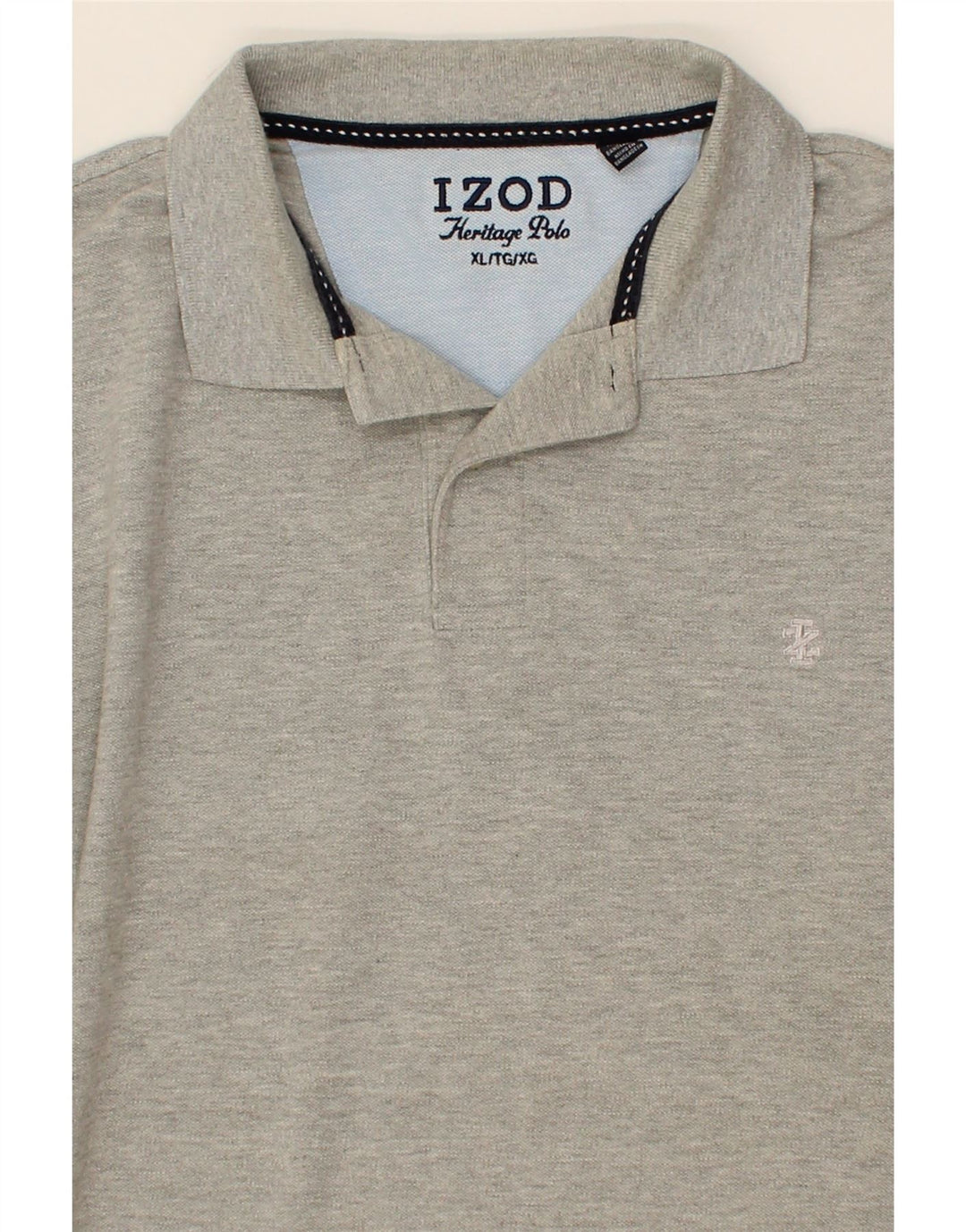 IZOD Mens Heritage Polo Shirt XL Grey Cotton Vintage Izod and Second-Hand Izod from Messina Hembry 