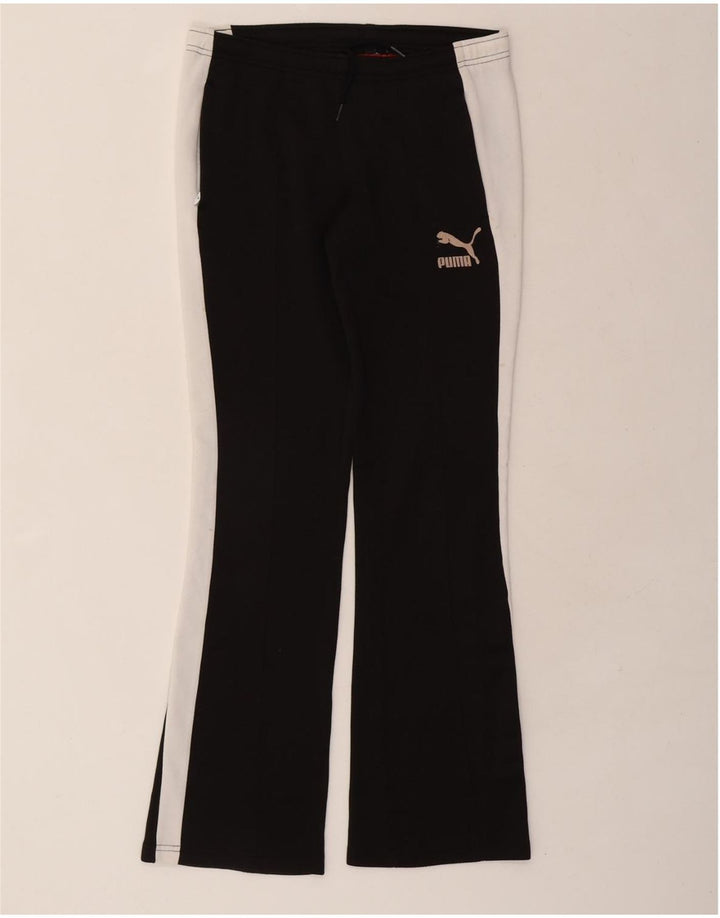 PUMA Womens Tracksuit Trousers UK 10 Small Black Colourblock Vintage Puma and Second-Hand Puma from Messina Hembry 