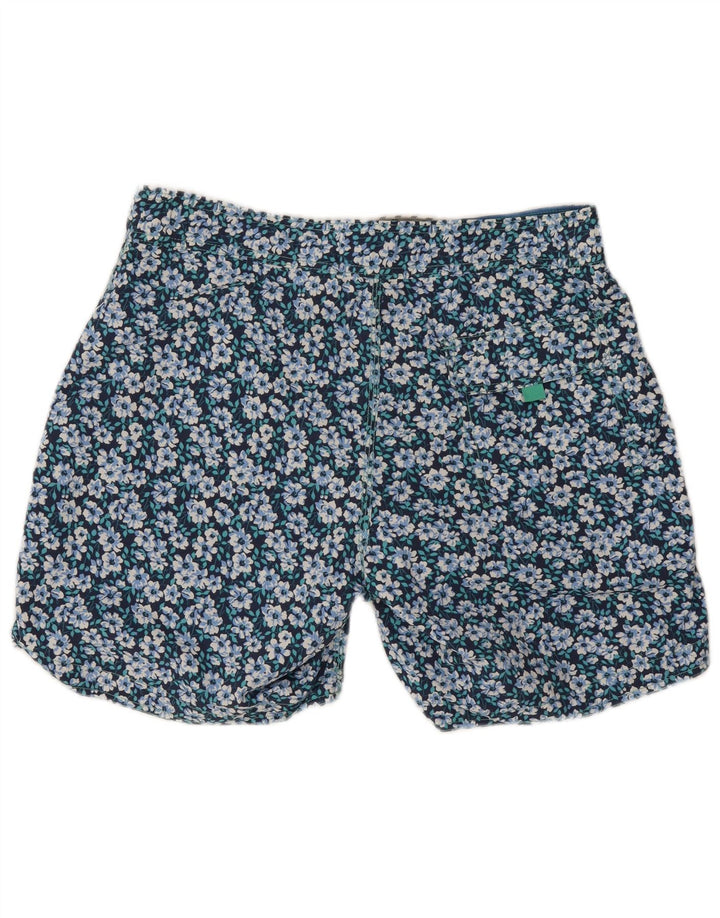 Boden Mens Swimming Shorts Large  Blue Floral Nylon
