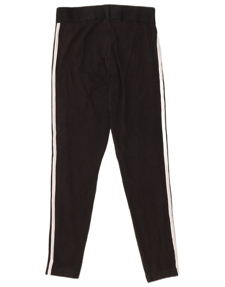 ADIDAS Leggings Femme UK 12/14 Coton Noir Moyen