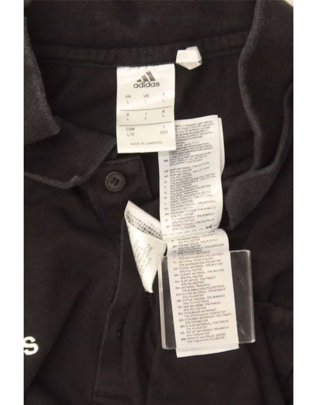 Adidas Mens Climalite Polo Shirt Large Black Cotton