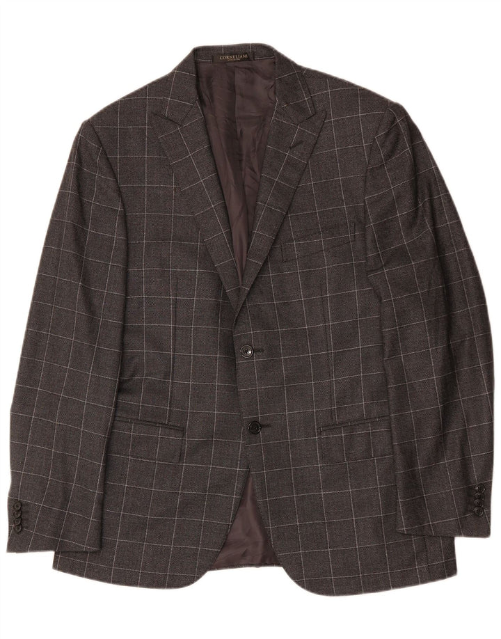 CORNELIANI Herre 2-knaps blazerjakke IT 50 Large Grey Ternet Virgin Wool