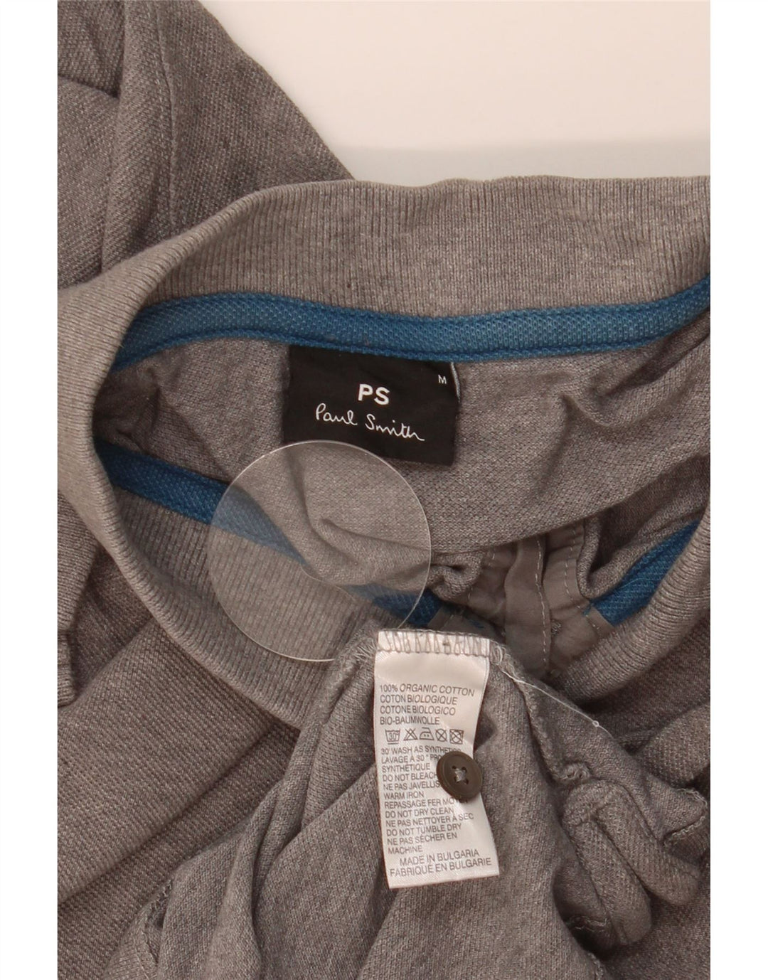 PAUL SMITH Mens Polo Shirt Medium Grey Cotton