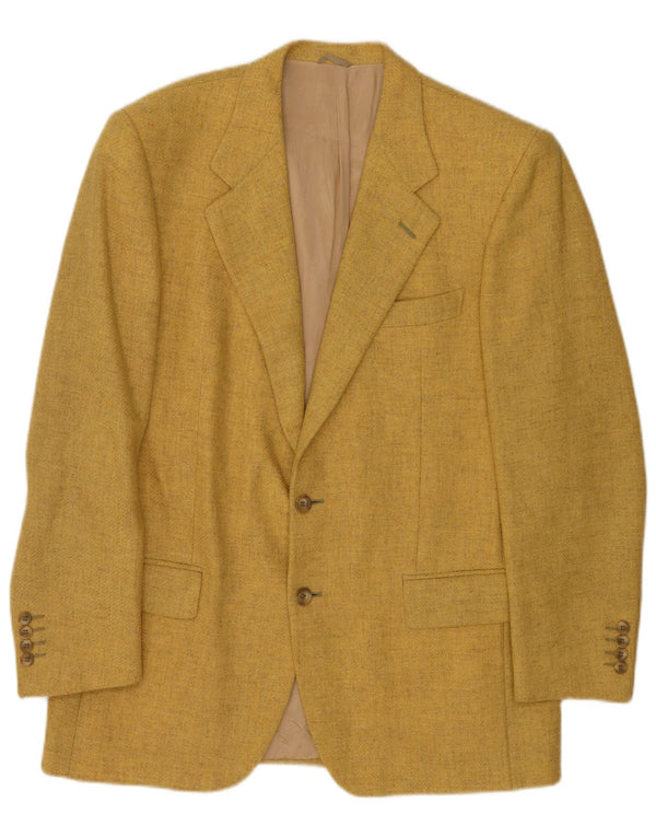 Giacca blazer vintage da uomo a 2 bottoni IT 52 XL in lana gialla