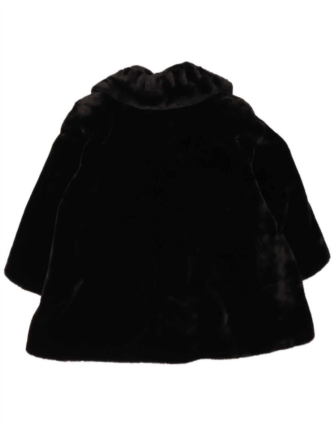 Vintage Womens Faux Fur Oversized Coat UK 18 XL Black Polyester