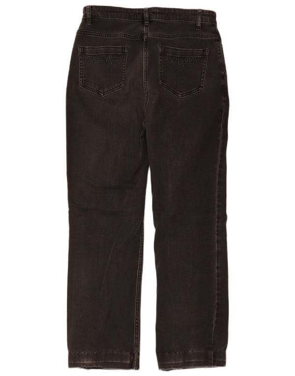 Marks & Spencer Womens Straight Jeans UK 10 Small W28 L26 Black Cotton