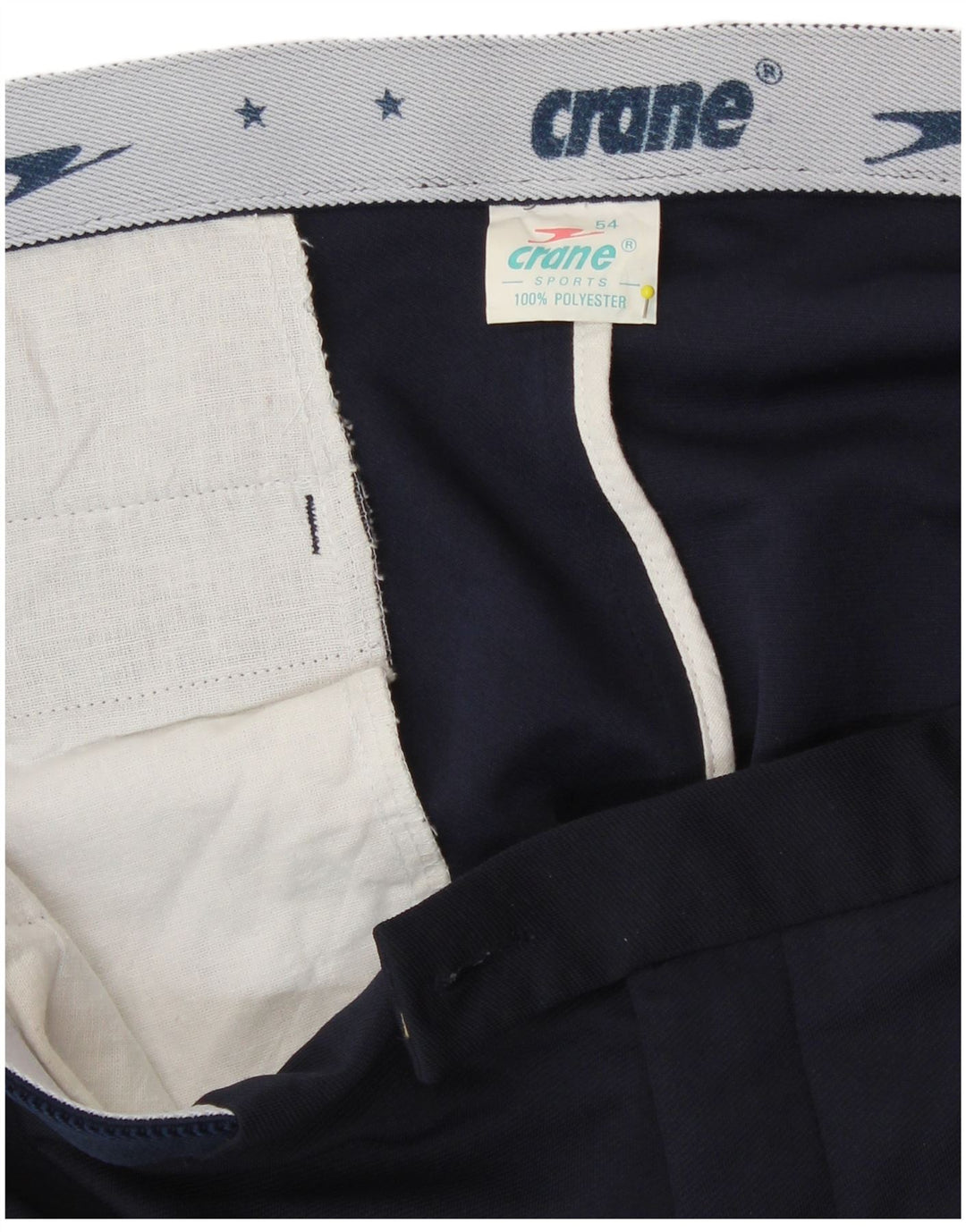 CRANE Mens Chino Shorts IT 54 2XL W40 Navy Blue Polyester