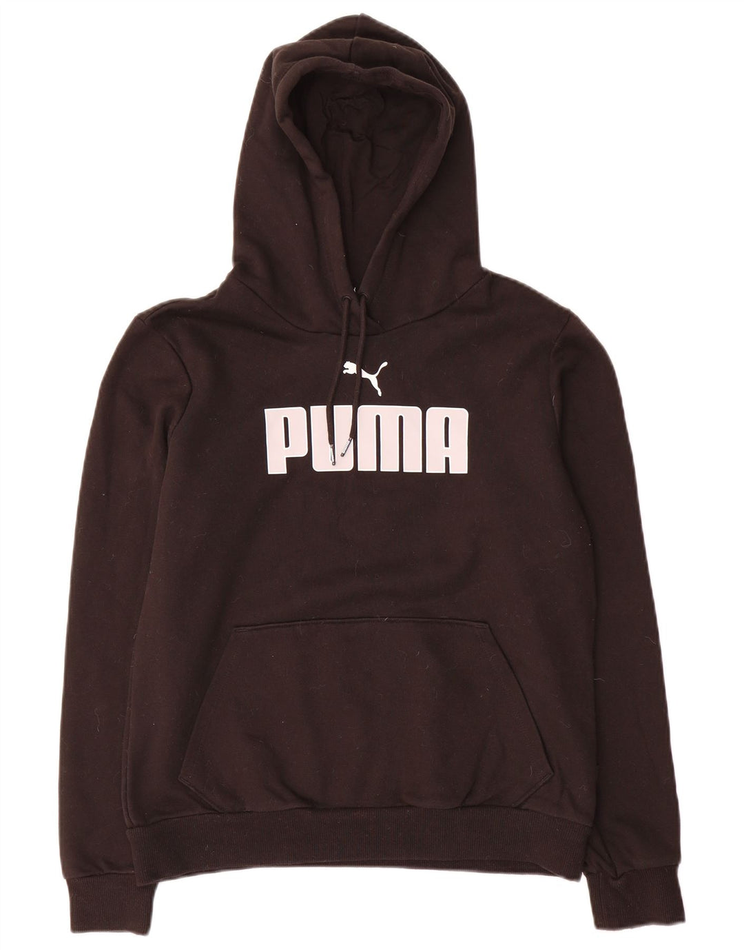 Puma Womens Graphic Hoodie Jumper UK 14 Medium Black