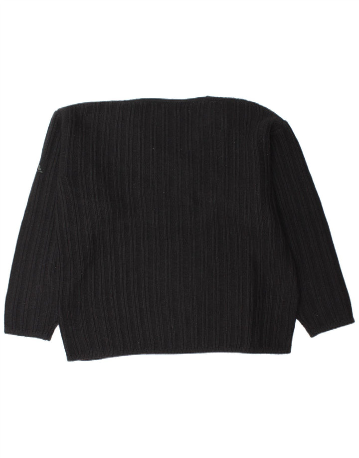 Rifle Herren-Pullover mit V-Ausschnitt, groß, aus schwarzem Acryl