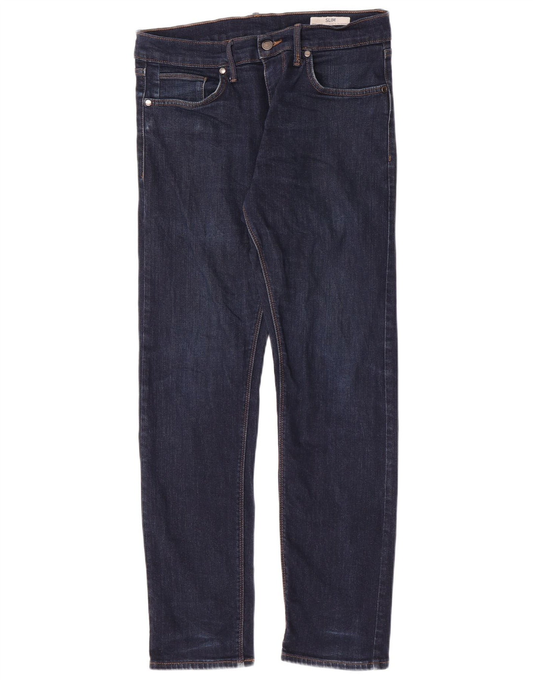 Jeans slim da uomo Marks & Spencer W32 L31 cotone blu navy