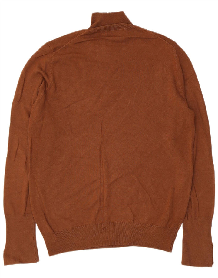 Zara Dame Turtle Neck Jumper Sweater UK 14 Stor Brun