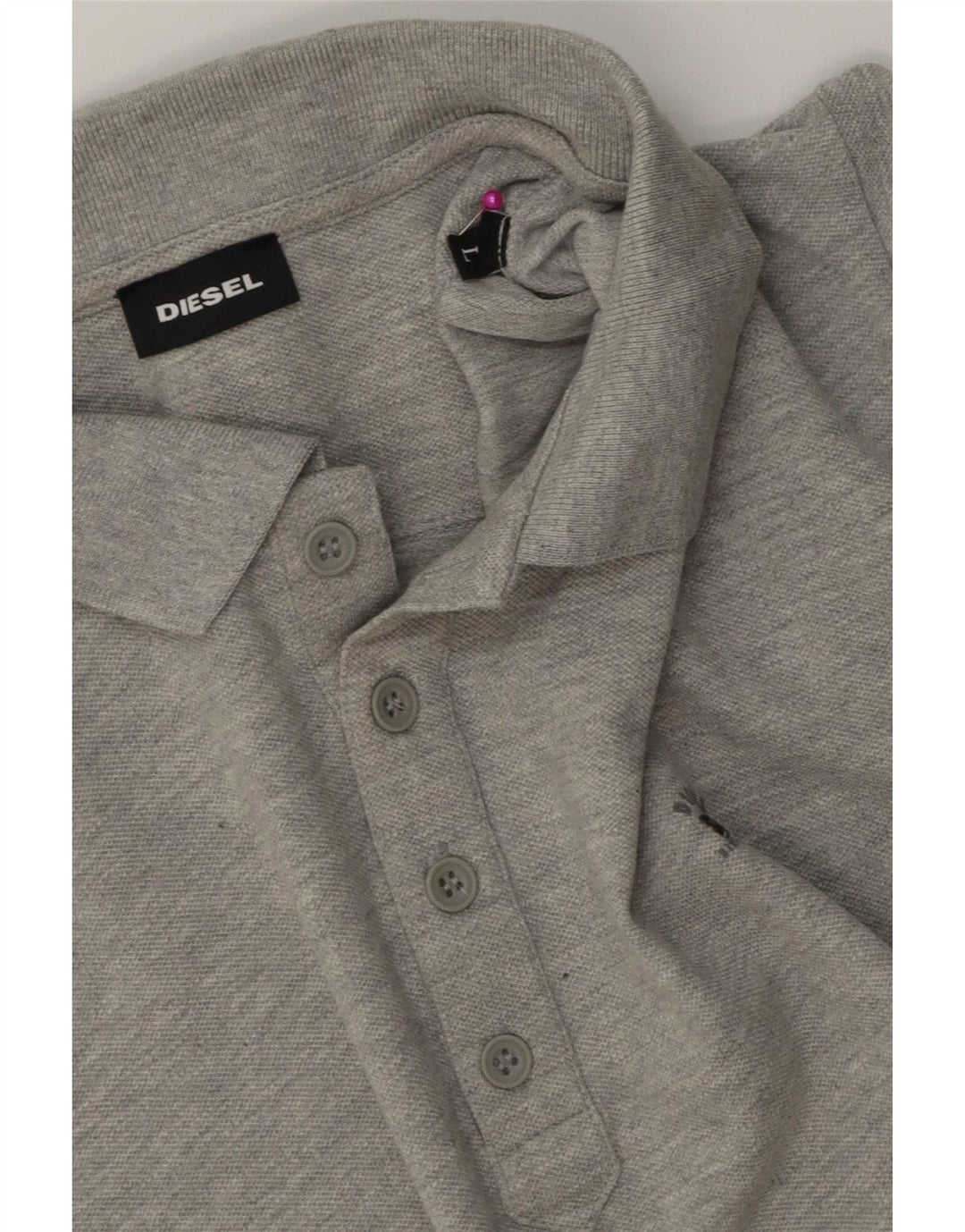 Diesel Mens Polo Shirt Large Grey Cotton