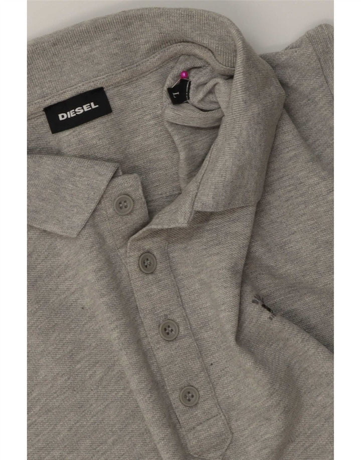 Diesel Mens Polo Shirt Large Grey Cotton