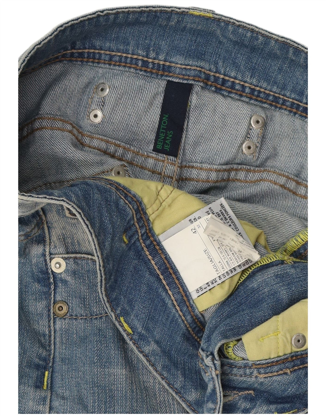 Benetton Womens Mini Denim Skirt IT 42 Medium W32 Blue Cotton