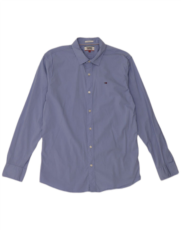 TOMMY HILFIGER Herren Slim Fit Hemd Large Blau