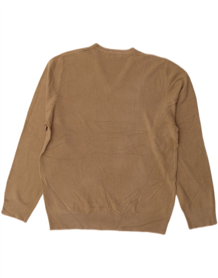 MARKS & SPENCER Mens V-Neck Jumper Sweater UK 41/43 Large Beige
