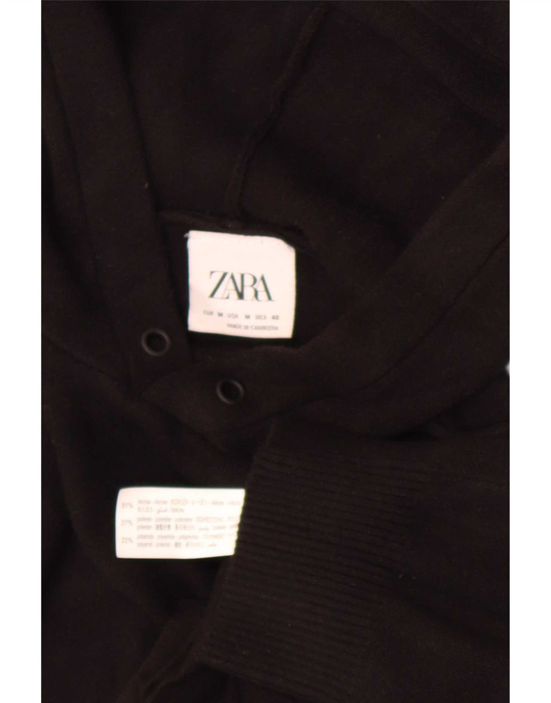 Мужской джемпер с капюшоном Zara, средний черный из вискозы