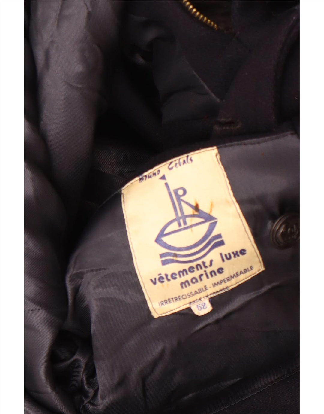 Vintage Mens Pea Coat IT 52 XL Navy Blue