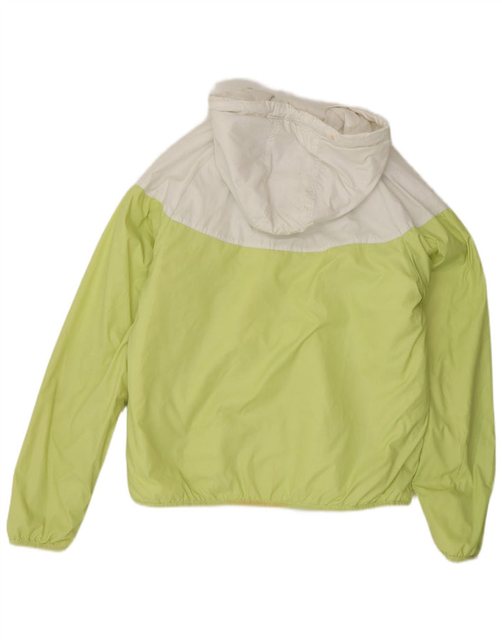 NIKE Mens Hooded Bomber Jacket UK 38 Medium Green Colourblock Polyester