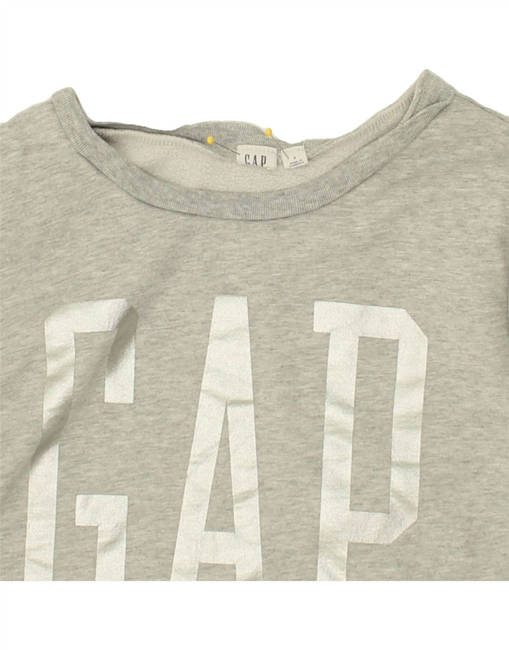 GAP Womens Graphic Sweatshirt Jumper UK 10 Small Grey Cotton Vintage Gap and Second-Hand Gap from Messina Hembry 