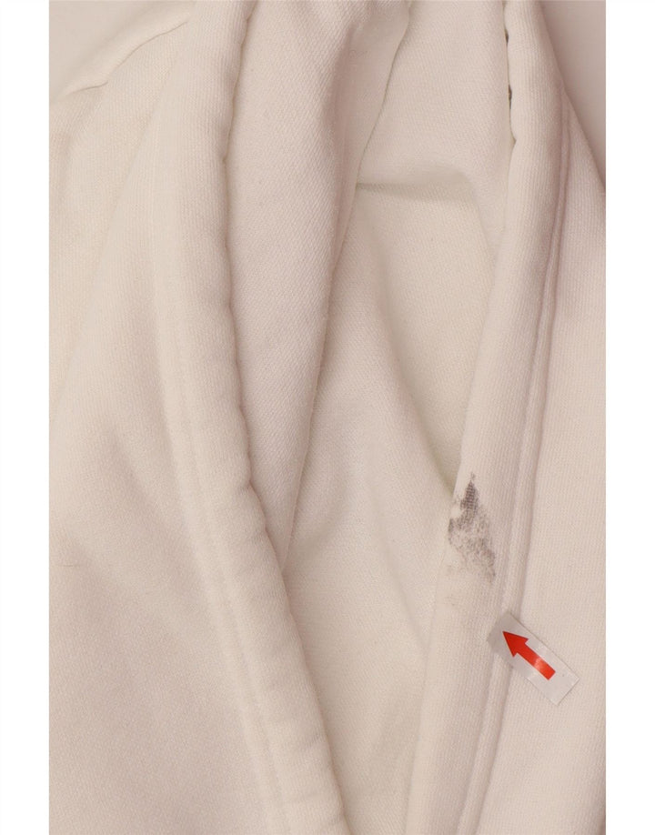 Champion Mens Hoodie Jumper Small White Cotton