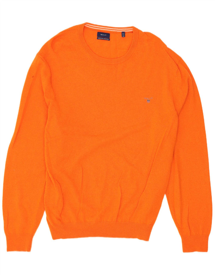 Gant Herre Crew Neck Jumper Sweater 4XL Orange lammeuld