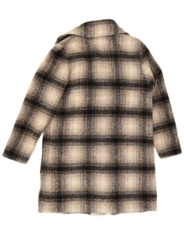 Marks & Spencer Abrigo cruzado para mujer UK 44 Large Beige Check