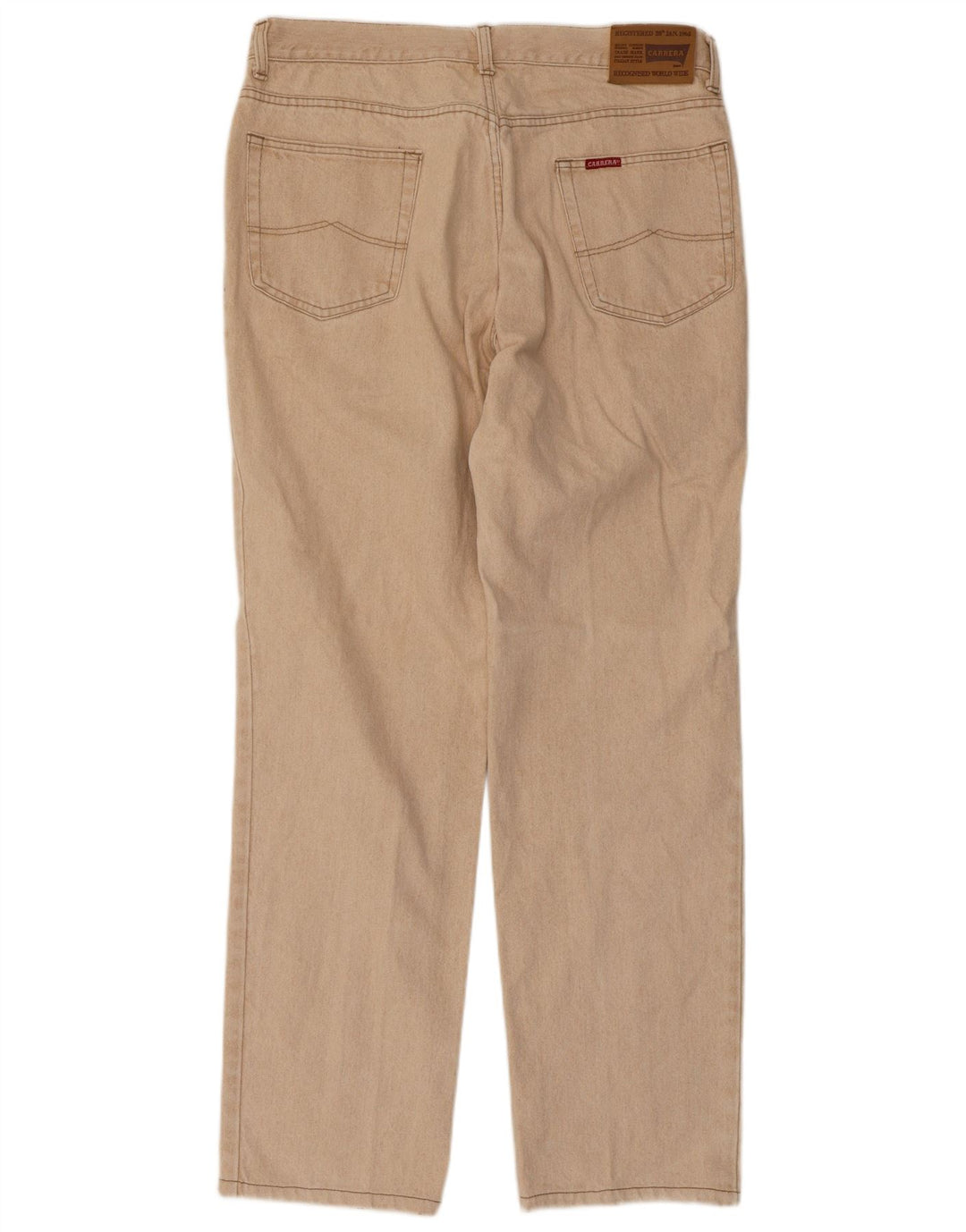 Carrera Mens Straight Jeans W38 L32 Beige Cotton