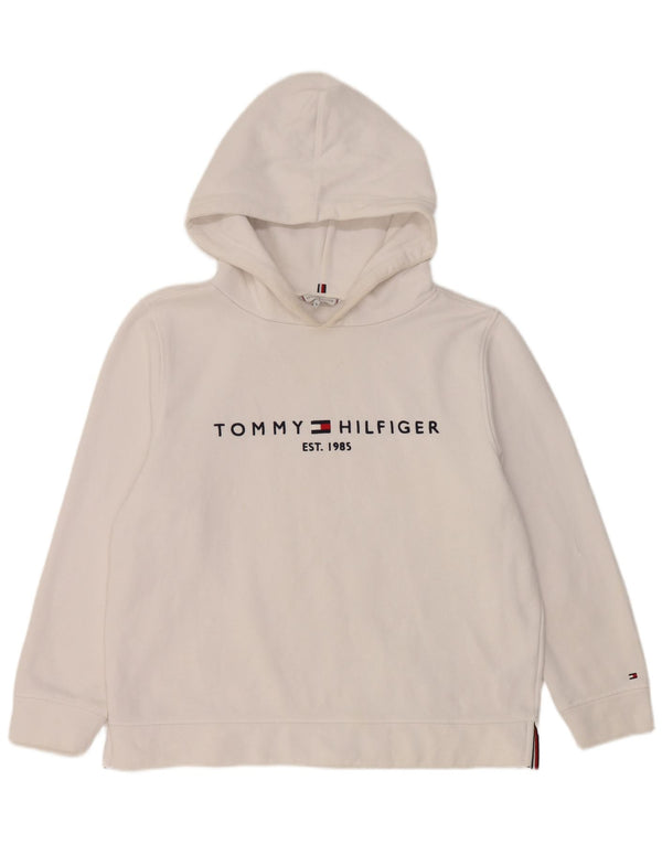 Tommy Hilfiger Damen Graphic Hoodie Pullover UK 18 XL Weiße Baumwolle
