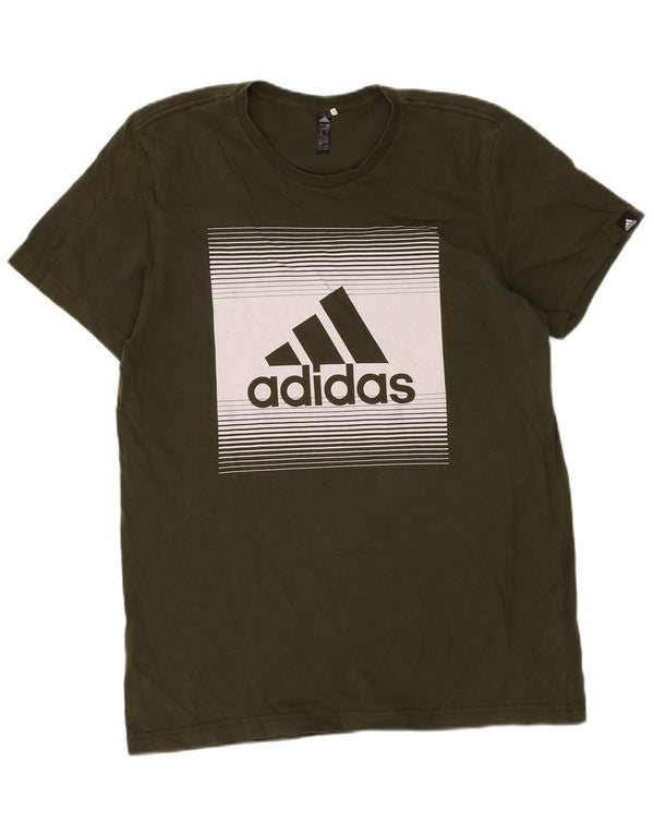 Adidas Mens Graphic T-Shirt Top Large Green Cotton