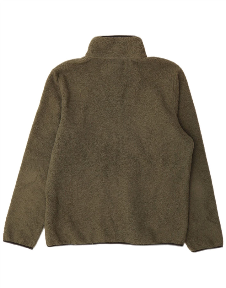 Brugi Mens Fleece Jacket UK 42 XL Green Colourblock Polyester