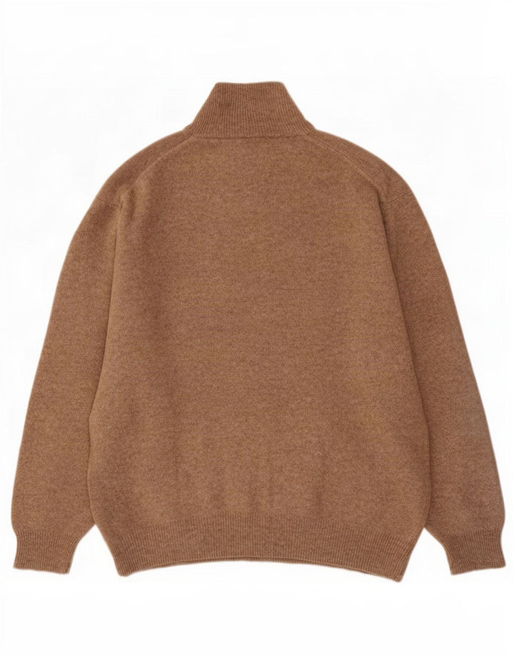 Maglione Kappa da uomo con zip e collo 2XL in lana marrone