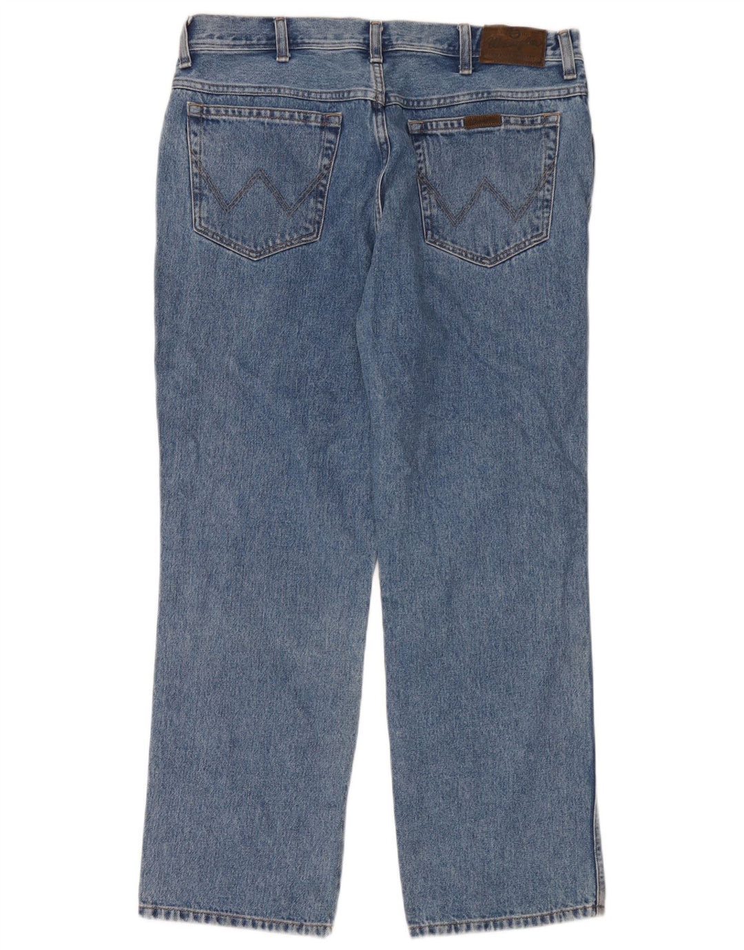 Wrangler Mens Regular Fit Straight Jeans W38 L30 Blue Cotton
