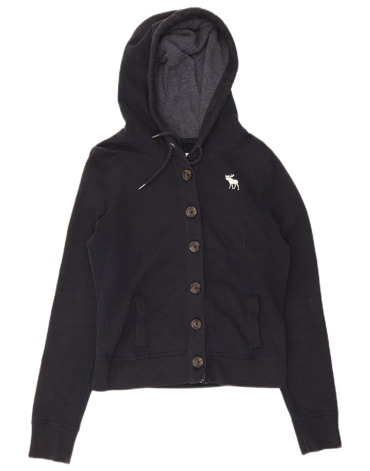 Abercrombie & Fitch Womens Tracksuit Top Jacket UK 14 Medium Navy Blue