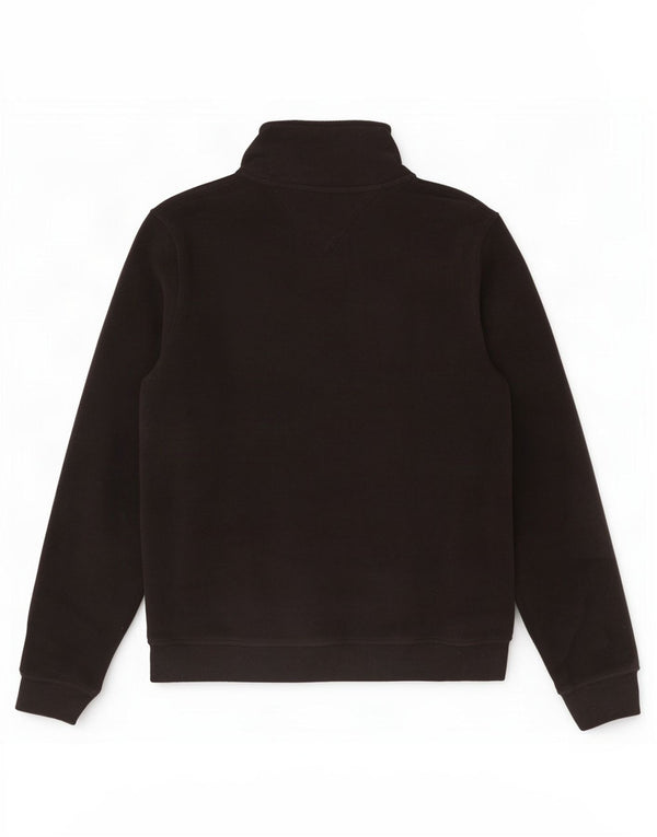 Tommy Hilfiger Pull polaire à col zippé pour homme Noir moyen Polyester